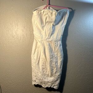 Hollister Y2K White Strapless Sheath Dress for Weddings Size Small